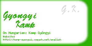 gyongyi kamp business card